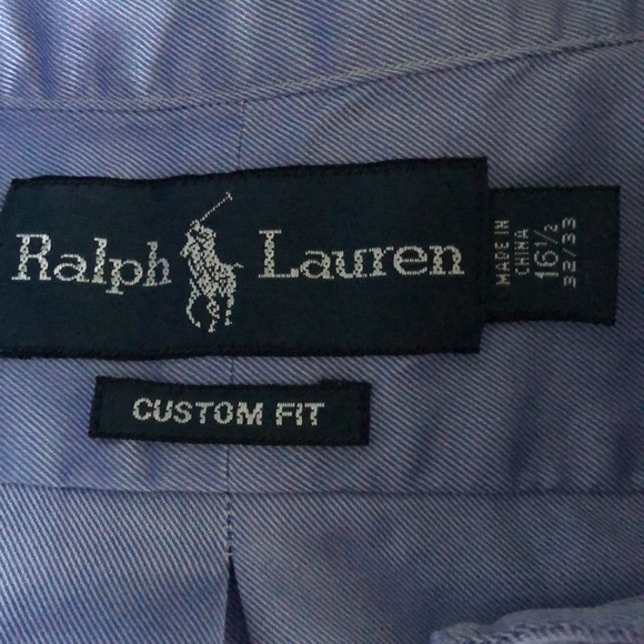 Ralph Lauren Custom Fit Blue Long Sleeve Button Down Shirt - Picture 5 of 7